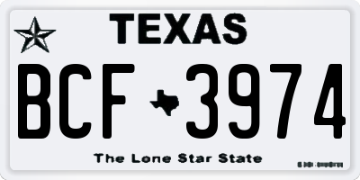TX license plate BCF3974