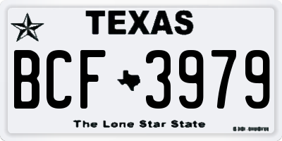 TX license plate BCF3979