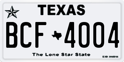 TX license plate BCF4004