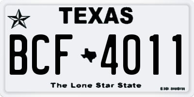 TX license plate BCF4011