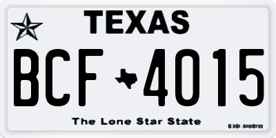 TX license plate BCF4015