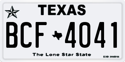 TX license plate BCF4041