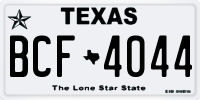 TX license plate BCF4044