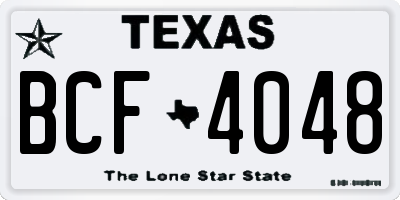 TX license plate BCF4048