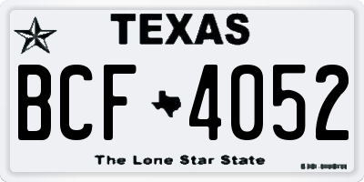 TX license plate BCF4052