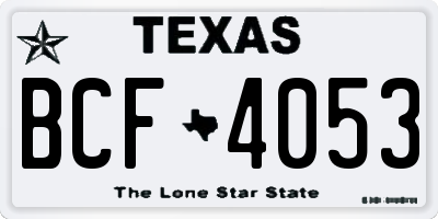 TX license plate BCF4053
