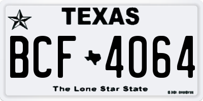 TX license plate BCF4064