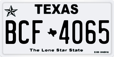 TX license plate BCF4065