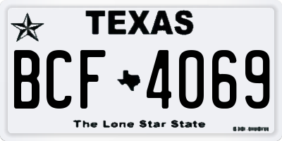 TX license plate BCF4069