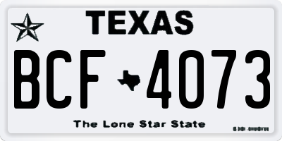 TX license plate BCF4073