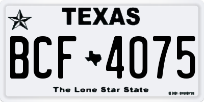 TX license plate BCF4075