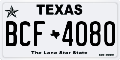 TX license plate BCF4080