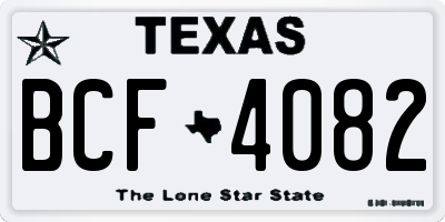TX license plate BCF4082