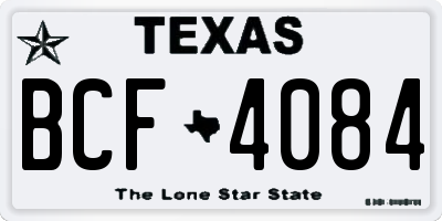 TX license plate BCF4084