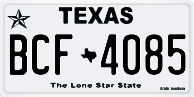 TX license plate BCF4085