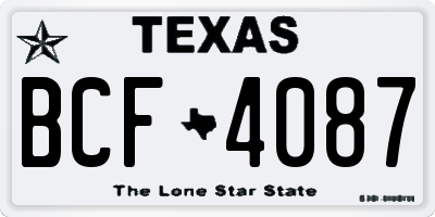 TX license plate BCF4087