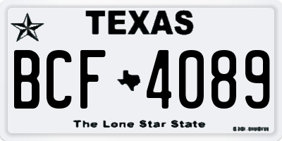 TX license plate BCF4089