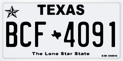 TX license plate BCF4091