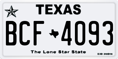 TX license plate BCF4093