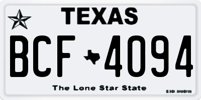 TX license plate BCF4094