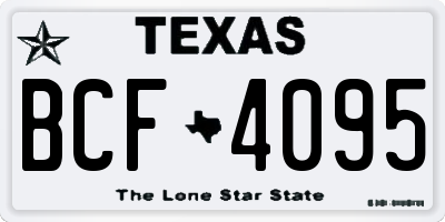 TX license plate BCF4095