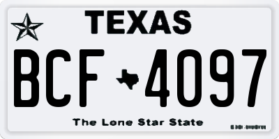 TX license plate BCF4097