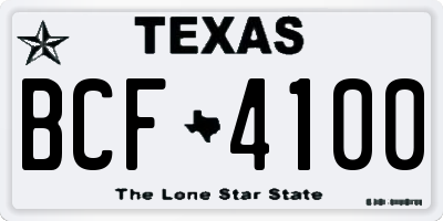 TX license plate BCF4100