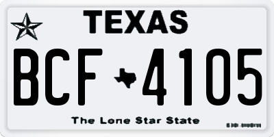 TX license plate BCF4105