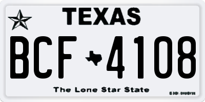 TX license plate BCF4108