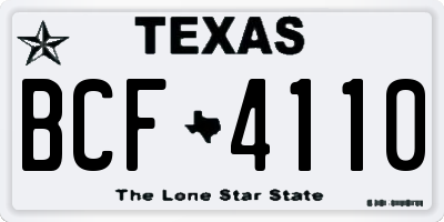 TX license plate BCF4110