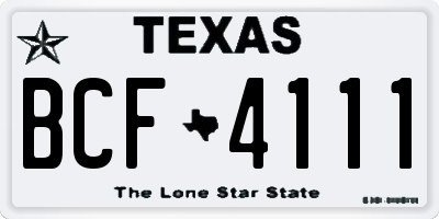 TX license plate BCF4111