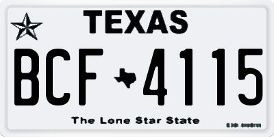 TX license plate BCF4115