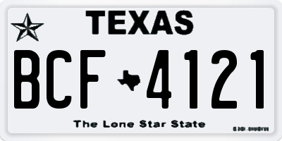 TX license plate BCF4121