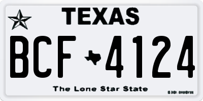 TX license plate BCF4124