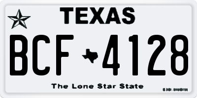 TX license plate BCF4128