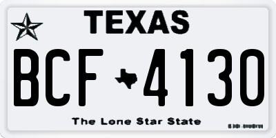 TX license plate BCF4130