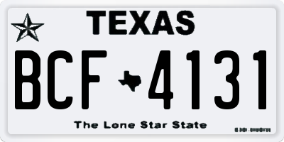 TX license plate BCF4131