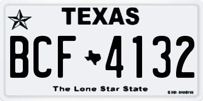 TX license plate BCF4132
