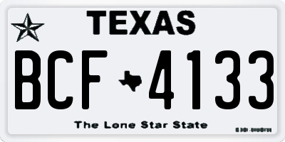 TX license plate BCF4133