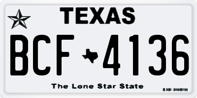TX license plate BCF4136