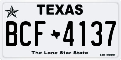 TX license plate BCF4137