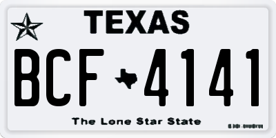 TX license plate BCF4141