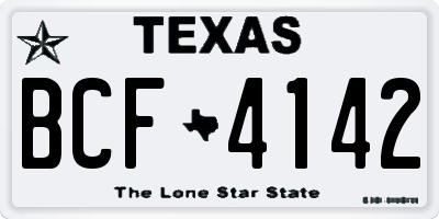 TX license plate BCF4142