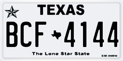 TX license plate BCF4144