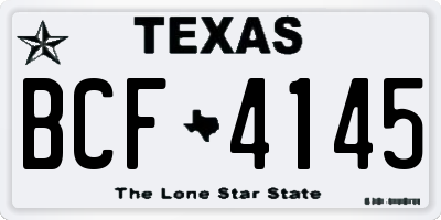 TX license plate BCF4145