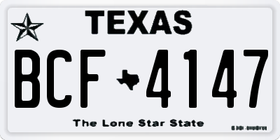TX license plate BCF4147