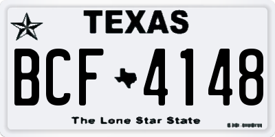 TX license plate BCF4148