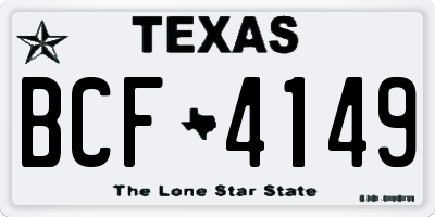 TX license plate BCF4149