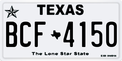 TX license plate BCF4150