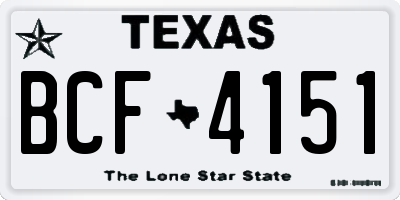 TX license plate BCF4151